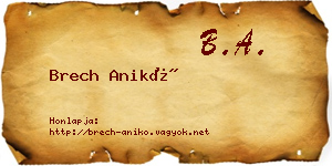 Brech Anikó névjegykártya